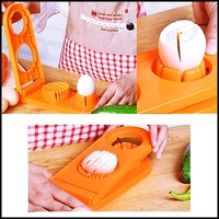 Mlti-Segment 2 in 1 Egg Cutter/Slicer with Stainless Steel Blade (Multi Color) Pack of 1 